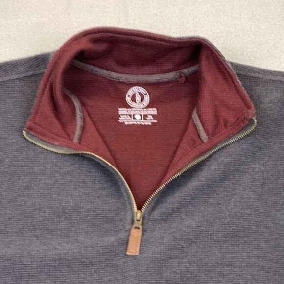 One Day Away Mens Quarter-Zip Pullover XXL Gray Waffle Knit 60% Cotton 40% Polye - Picture 3 of 7